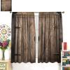 Wood Door Curtains Farmhouse Wooden Wood Cabin Decor Cafe Curtains Bedroom Living Room Decor Window Drapes 2 Panel Set 84x84in view 3
