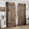 Wood Door Curtains Farmhouse Wooden Wood Cabin Decor Cafe Curtains Bedroom Living Room Decor Window Drapes 2 Panel Set 84x84in view 4