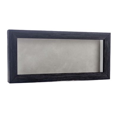 10x20 Shadow Box Frame Barnwood Black Wood | with a 1" Usable Display Depth | Includes a Light Grey Real Suede Texture Acid-Free Backing Board, UV Resistant Acrylic, and Hanging Hardware