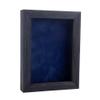 11x14 Shadow Box Frame Barnwood Black Wood | with a 1" Usable Display Depth | Includes a Navy Blue Real Suede Texture Acid-Free Backing Board, UV Resistant Acrylic, and Hanging Hardware view 1