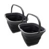 SAMMART 10L (2.6 Gallon) Collapsible Rectangular Handy Basket/Bucket (Grey/Black (Set of 2)) view 1