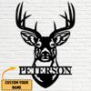 Custom Metal Deer Head Wall Art - Antler Decor, Hunter Gift, Farm Sign, Fathers Day Present view 2