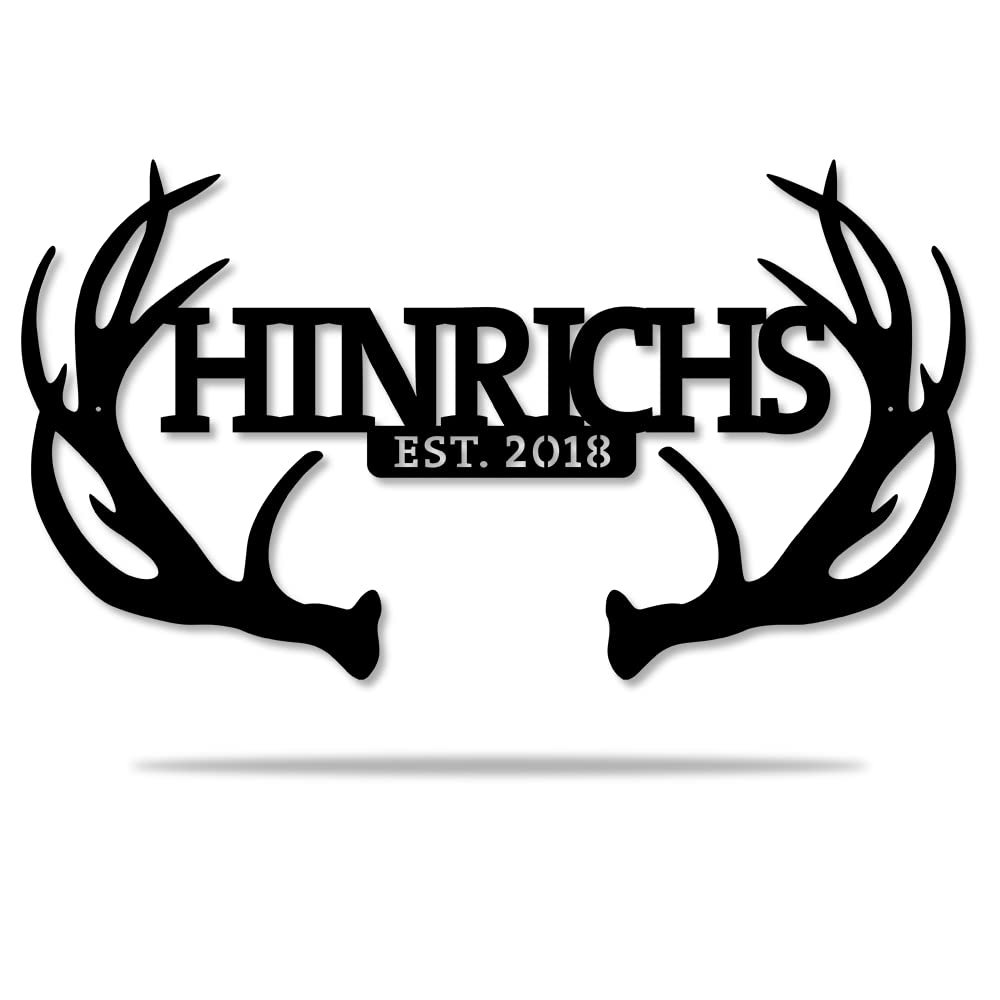 Personalized Deer Name Sign - Custom Address Metal Wall Art - Hunter Gift for Him - Father's Day