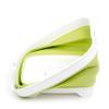 SAMMART 7.5L (2 gallons) Collapsible Plastic Dishpan with Draining Plug - Portable Washing Basin - Foldable Washing Tub - Pop Up Saving (White/Olive Green) view 3