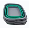 SAMMART 10L (2.6 Gallon) Collapsible Rectangular Handy Bucket (Dark Grey/Bluish-Green (Set of 2)) view 2