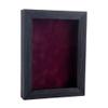 11x14 Shadow Box Frame Barnwood Black Wood | with a 1" Usable Display Depth | Includes a Dark Berry Real Suede Texture Acid-Free Backing Board, UV Resistant Acrylic, and Hanging Hardware view 1