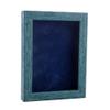 11x14 Shadow Box Frame Blue Wood | with a 1" Usable Display Depth | Includes a Navy Blue Real Suede Texture Acid-Free Backing Board, UV Resistant Acrylic, and Hanging Hardware view 1