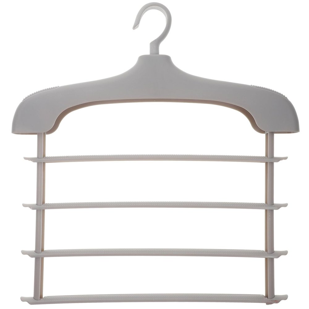 Housoutil Multi Clothes Hanger for Closet Organization Space Saving Non- Organizer for Pants Jeans Trousers and Scarves Nordic Grey Design for Neat Wardrobe Storage
