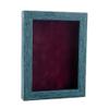 11x14 Shadow Box Frame Blue Wood | with a 1" Usable Display Depth | Includes a Dark Berry Real Suede Texture Acid-Free Backing Board, UV Resistant Acrylic, and Hanging Hardware view 1