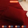 100% Organic Cotton Alaskan King - 108" X 108"- Burgundy Solid 4-Piece Sheet Set 500 Thread Count Breathable and Comfortable, Fits Mattress Up to 8-10 inches Deep Pocket view 3