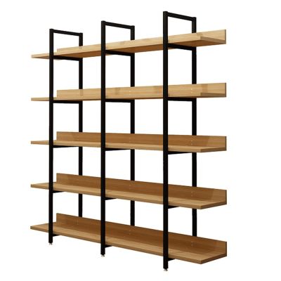 KIZQYN Bookcase Bookshelf Shelf Bookcase Wall Living Room Floor Multi-Layer Shelf Cabinet Layered Rack Display Rack Steel Wood Wrought Iron Art Bookshelf (Color : 13)