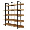 KIZQYN Bookcase Bookshelf Shelf Bookcase Wall Living Room Floor Multi-Layer Shelf Cabinet Layered Rack Display Rack Steel Wood Wrought Iron Art Bookshelf (Color : 13) view 1