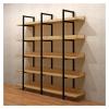 KIZQYN Bookcase Bookshelf Shelf Bookcase Wall Living Room Floor Multi-Layer Shelf Cabinet Layered Rack Display Rack Steel Wood Wrought Iron Art Bookshelf (Color : 13) view 4