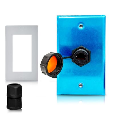 Ethernet Wall Plate with RJ45 Wall Plate Connector  IP67 Waterproof Ethernet Wall Outlet for Outdoor Use  Stainless Steel Cat5e, Cat6 and Cat 6a Female to Female Bulkhead Jack