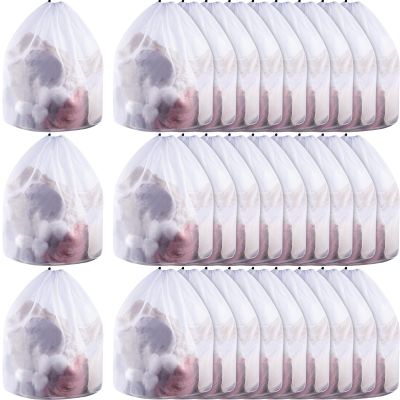 24 Pcs 24 * 32 Inches Fine Mesh Laundry Bag with Drawstring Large Heavy Duty Mesh Bag Machine Washable Sheet Drawstring Net for Delicates College Dorm