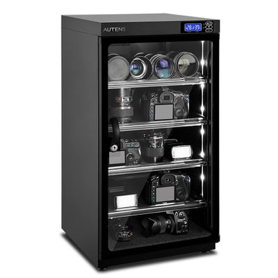 AUTENS 100L Dehumidifying Dry Cabinet Box, Digital Control Noiseless and Energy Saving, 5 Layers for DSLR SLR Camera Lens and Electronic Equipment Storage,Temperature Humidity LED Dual Screen