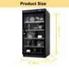 AUTENS 100L Dehumidifying Dry Cabinet Box, Digital Control Noiseless and Energy Saving, 5 Layers for DSLR SLR Camera Lens and Electronic Equipment Storage,Temperature Humidity LED Dual Screen view 2
