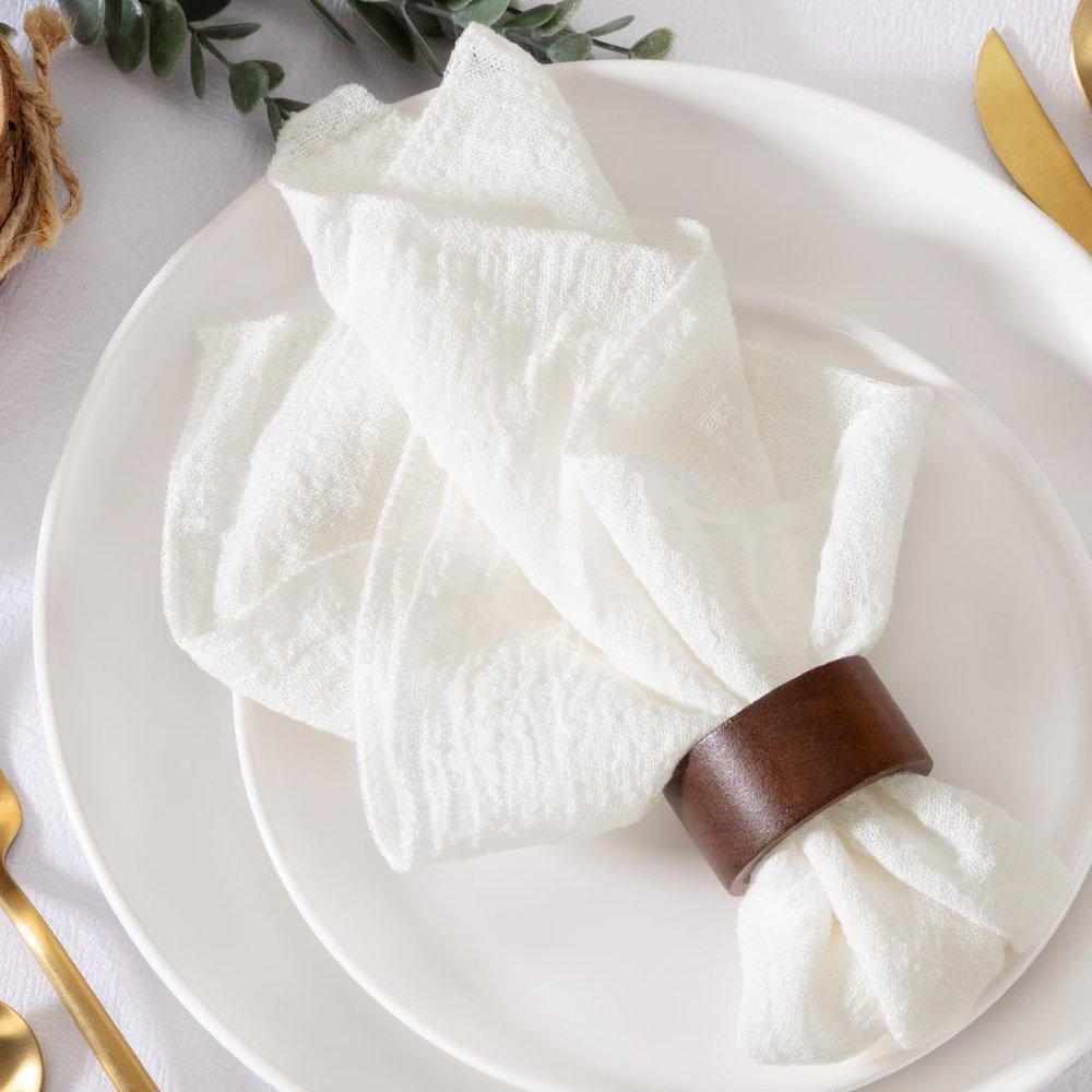 MLMW Ivory White Cloth Napkins Set of 10 Linen Spring Summer Napkins Cloth Bulk Washable Table Napkins 16.5"16.5" for Wedding Party Baby Bridal Shower Birthday Table Decorations