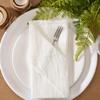 MLMW Ivory White Cloth Napkins Set of 10 Linen Spring Summer Napkins Cloth Bulk Washable Table Napkins 16.5"16.5" for Wedding Party Baby Bridal Shower Birthday Table Decorations view 2
