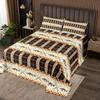 Erosebridal Fishing Themed Rustic Cabin Quilt Set Queen Farmhouse Lodge Bedspread Southwestern Buffalo Plaid Check Coverlet Set Fishing Rod River Fishes Quilted with 2 Pillow Cases Brown view 1