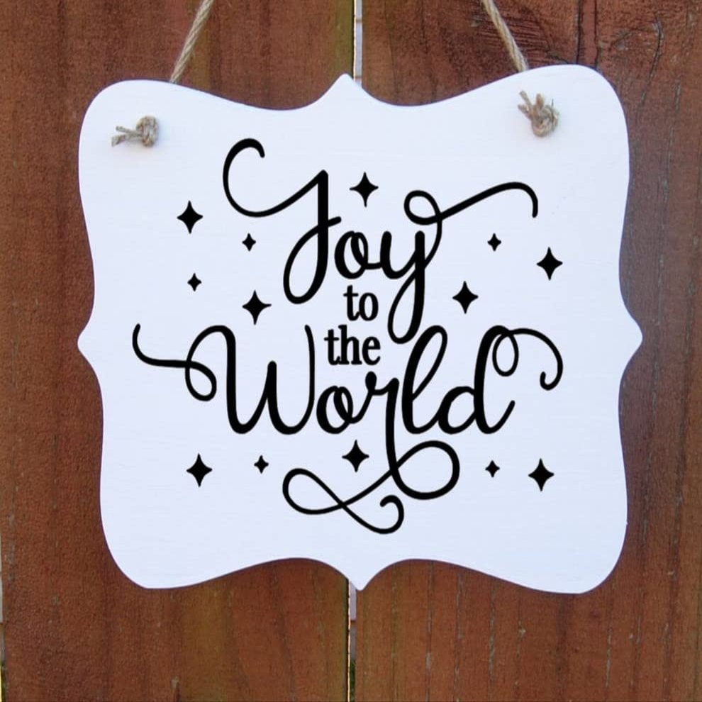 Agriism Christmas Wood Sign,Joy to The World Sign,Christian Farmhouse,Holiday Front Door Wreath Sign,Rustic Home Wall Decor,Merry Christmas Sign 8x12 Inch