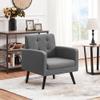 Topeakmart Mid Century Accent Chair, Modern and Cozy Barrel Sofa Chair with Thick Cushion and Sturdy Wood Legs for Living Room/Bed Room/Office Waiting Area, Dark Gray view 2