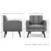 Topeakmart Mid Century Accent Chair, Modern and Cozy Barrel Sofa Chair with Thick Cushion and Sturdy Wood Legs for Living Room/Bed Room/Office Waiting Area, Dark Gray view 3