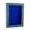 11x14 Shadow Box Frame Blue Wood | with a 1" Usable Display Depth | Includes a Royal Blue Real Suede Texture Acid-Free Backing Board, UV Resistant Acrylic, and Hanging Hardware view 1