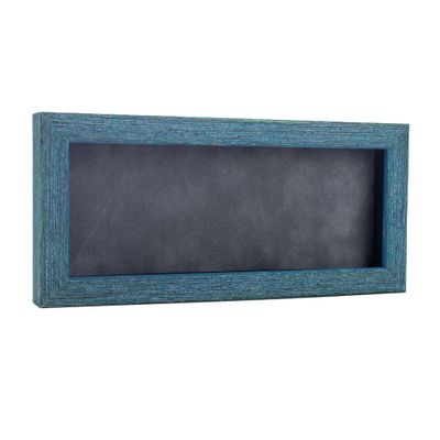 10x20 Shadow Box Frame Blue Wood | with a 1" Usable Display Depth | Includes a Dark Grey Real Suede Texture Acid-Free Backing Board, UV Resistant Acrylic, and Hanging Hardware