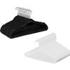 100PCS Velvet Clothes Hangers Durable Plastic Hanger Suit/Shirt/Pants Hangers (Black) view 1