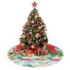 Flamingo Christmas Tree Skirt for Xmas Holiday Party Supplies Large Tree Mat Decor, Tropical Summer Pink Flamingo Palm Leaves Flowers Ornaments 30" view 4