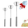 Semi-automatic Whisk, Stainless Steel Egg Beater, Hand Push Rotary Whisks Mixer Stirrer for Making Cream, Whisking, Beating and Stirring (Silver) view 1