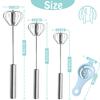 Semi-automatic Whisk, Stainless Steel Egg Beater, Hand Push Rotary Whisks Mixer Stirrer for Making Cream, Whisking, Beating and Stirring (Silver) view 2