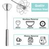 Semi-automatic Whisk, Stainless Steel Egg Beater, Hand Push Rotary Whisks Mixer Stirrer for Making Cream, Whisking, Beating and Stirring (Silver) view 3