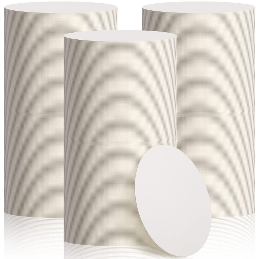 TaoBary 600 Pcs Disposable Paper Coasters Bulk 1MM, 4 Inch Round Cardboard Coasters Blank for Bar Drinks DIY Crafts Arts Wedding (White)