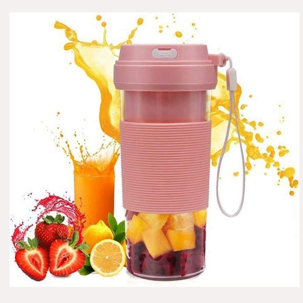 DDYYCX Portable Blender, Personal Blender for Smoothies and Shakes, Juice Blender Cup USB Charging, Mini Blender for Gym, Travel, Office (Color : Pink)