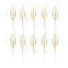 Tofficu Twig 10pcs Glitter Curly Christmas Spray Artificial Twigs Branches Christmas Leaves Picks Stems Christmas Tree Ornaments Vase Filler for Xmas Party Golden Leafs -Golden view 1