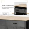 DOONREXS New Upgrade Thicken Wooden Kitchen Island on Wheels with Storage, Space-Saving Mobile Rolling Kitchen Island Cart with 2 Large Storage Drawers and Cabinet, Spice Rack, Towel Rack (Black) view 4