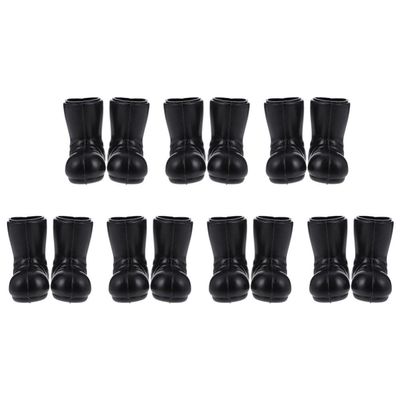 Ipetboom Mini Santa Boots - 7 Pairs Decorative Christmas Doll Shoes Model Small Gnome Shoes - Black Plastic Gnomes Santa Claus Tiny Boot for Crafts Decor Dollhouse Ornaments Costume Accessories