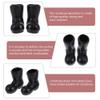 Ipetboom Mini Santa Boots - 7 Pairs Decorative Christmas Doll Shoes Model Small Gnome Shoes - Black Plastic Gnomes Santa Claus Tiny Boot for Crafts Decor Dollhouse Ornaments Costume Accessories view 3