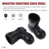 Ipetboom Mini Santa Boots - 7 Pairs Decorative Christmas Doll Shoes Model Small Gnome Shoes - Black Plastic Gnomes Santa Claus Tiny Boot for Crafts Decor Dollhouse Ornaments Costume Accessories view 4