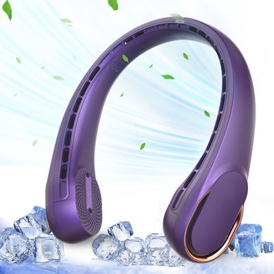 ASNUG Portable Neck Fan, Neck Fans for Men, 4000 mAh Rechargeable Personal Fan,360 Hands Free Bladeless Fan, 3 Speeds Adjustable, Faster Cooling, Super Quiet, Suitable for Home, Office, Sports