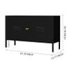 LINGZOE 2 Door Black Sideboard with 2-Layer partition, Metal TV Stand Accent Cabinet with Storage for livingroom view 3