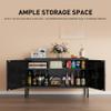 LINGZOE 2 Door Black Sideboard with 2-Layer partition, Metal TV Stand Accent Cabinet with Storage for livingroom view 4