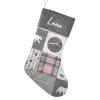 XOZOTY Patchwork Woodland Bear Reindeer Customized Christmas Socks Xmas Stockings for Family Holiday Christmas Party Decorations 17.52 x 7.87 Inch view 2
