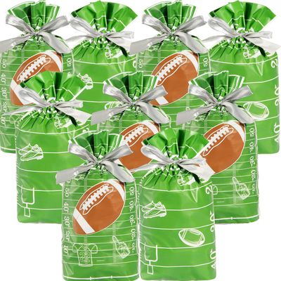 GITMIWS 40 Pcs Goodie Party Favors Bags- 9'' Drawstring Soccer Goodie Bags for Kids, Football Treat Bag for Team Snacks Soccer Party Supplies