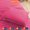 100% Organic Cotton Twin XL - 39" X 80"- Hot Pink Solid 4-Piece Sheet Set 500 Thread Count Breathable and Comfortable, Fits Mattress Up to 8-10 inches Deep Pocket view 3