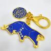 fengshuisale Big Money Bull Amulet Keychain Blue Bull Keychain Good Luck for Career and Wealth W5327 view 2