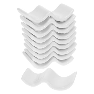 10pcs Porcelain Chopstick and Spoon Holder Ceramic Utensil Rests for Home Dining Elegant Tableware Decoration for Chinese and Japanese Cuisine