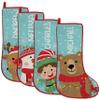Be Burgundy Kids Christmas Stockings Personalized, Custom Stockings with Name, 4 Pack - 6 Designs, 19 Inch - Snowman, Reindeer, Bear, Elf, Penguin, Santa Themed Stockings view 1